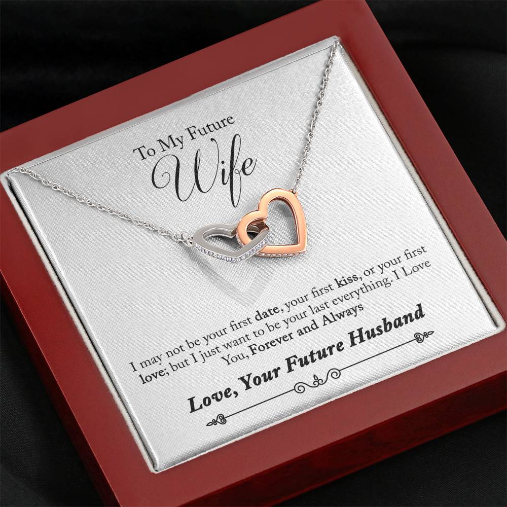 TO MY FUTURE WIFE "LAST EVERYTHING - SO" INTERLOCKING HEARTS NECKLACE GIFT SET - ON CLOUD NINE GIFTS