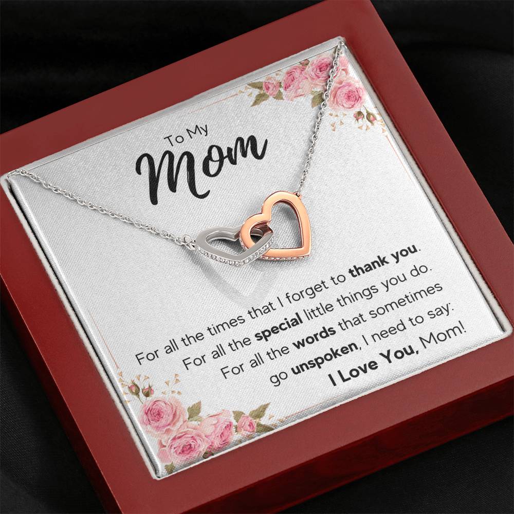 TO MY MOM UNSPOKEN INTERLOCKING NECKLACE GIFT SET - ON CLOUD NINE GIFTS