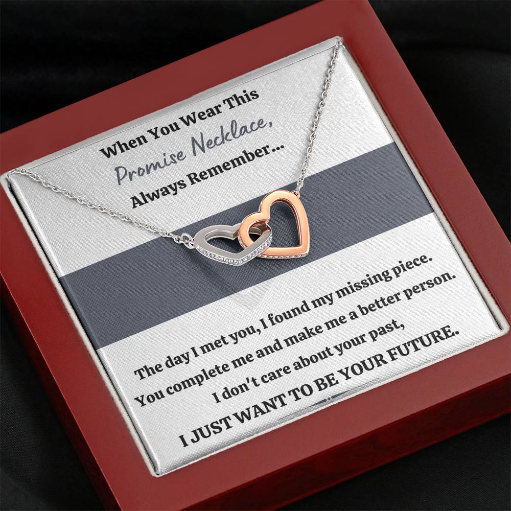 TO MY LOVE "PROMISE NECKLACE - YOUR FUTURE" INTERLOCKING HEARTS NECKLACE GIFT SET - ON CLOUD NINE GIFTS