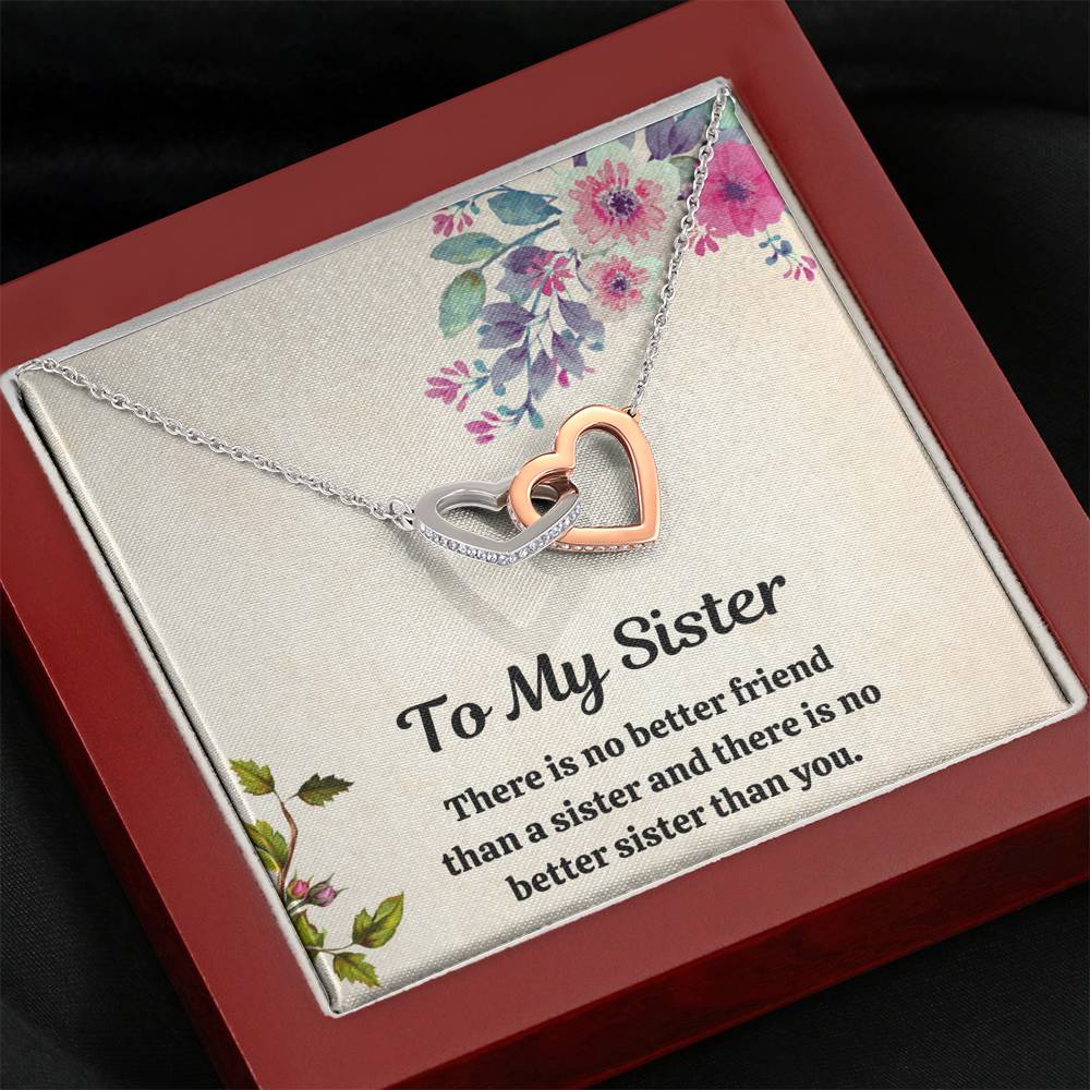 TO MY SISTER "FRIEND" INTERLOCKING HEARTS NECKLACE GIFT SET - ON CLOUD NINE GIFTS
