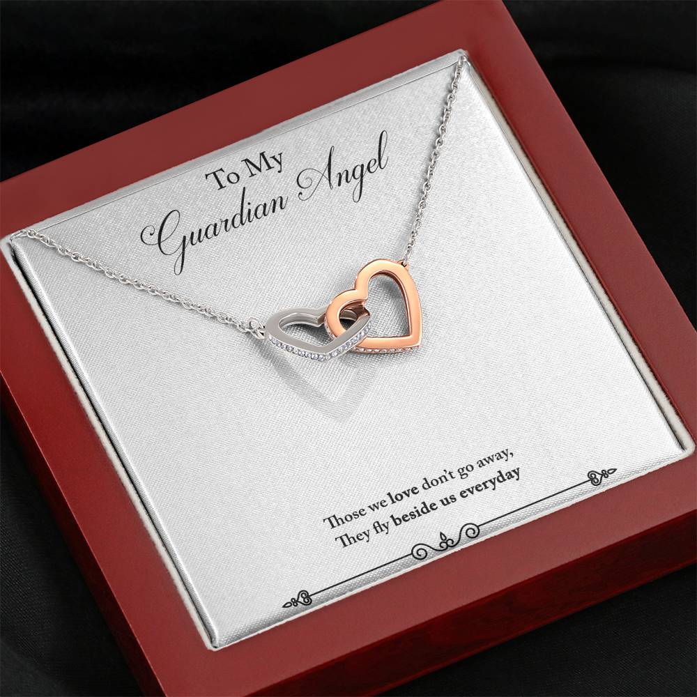 TO MY GUARDIAN ANGEL "LOVE" INTERLOCKING HEARTS NECKLACE GIFT SET - ON CLOUD NINE GIFTS