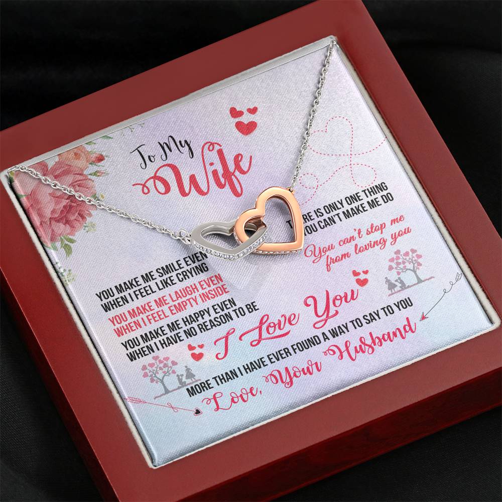 TO MY WIFE "EVEN WHEN" INTERLOCKING HEARTS NECKLACE GIFT SET - ON CLOUD NINE GIFTS
