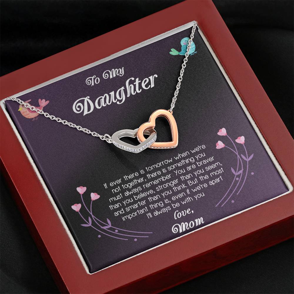 TO MY DAUGHTER FROM MOM "APART" INTERLOCKING HEARTS NECKLACE GIFT SET - ON CLOUD NINE GIFTS
