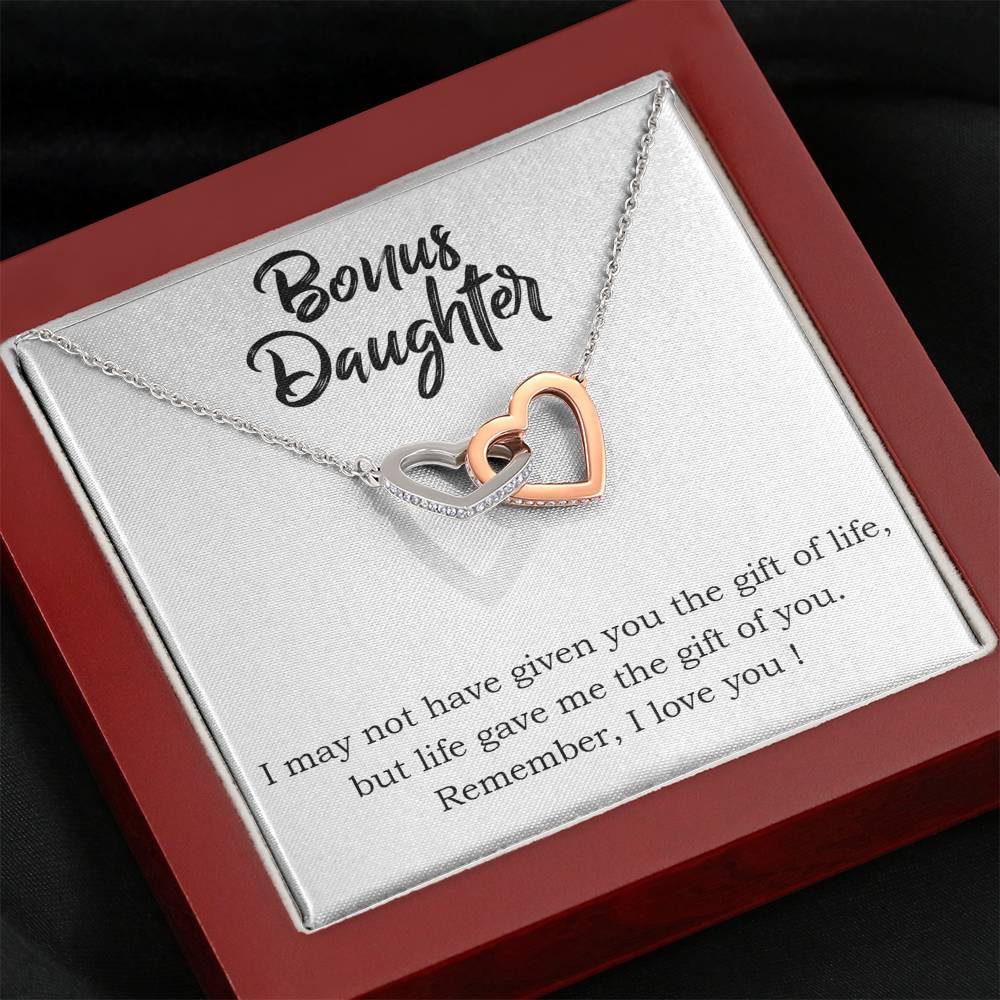 BONUS DAUGHTER "THE GIFT OF YOU" INTERLOCKING HEARTS NECKLACE GIFT SET - ON CLOUD NINE GIFTS