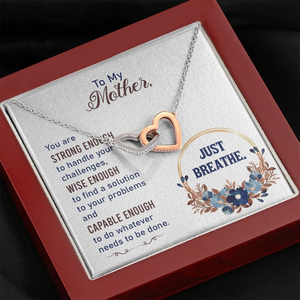 TO MY MOTHER "BREATHE-SO" INTERLOCKING HEARTS NECKLACE GIFT SET - ON CLOUD NINE GIFTS