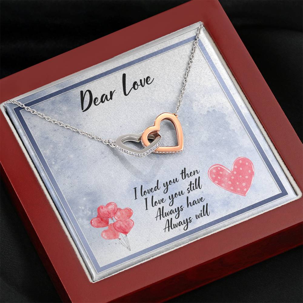 DEAR WIFE "LOVE YOU STILL" INTERLOCKING HEARTS NECKLACE GIFT SET - ON CLOUD NINE GIFTS