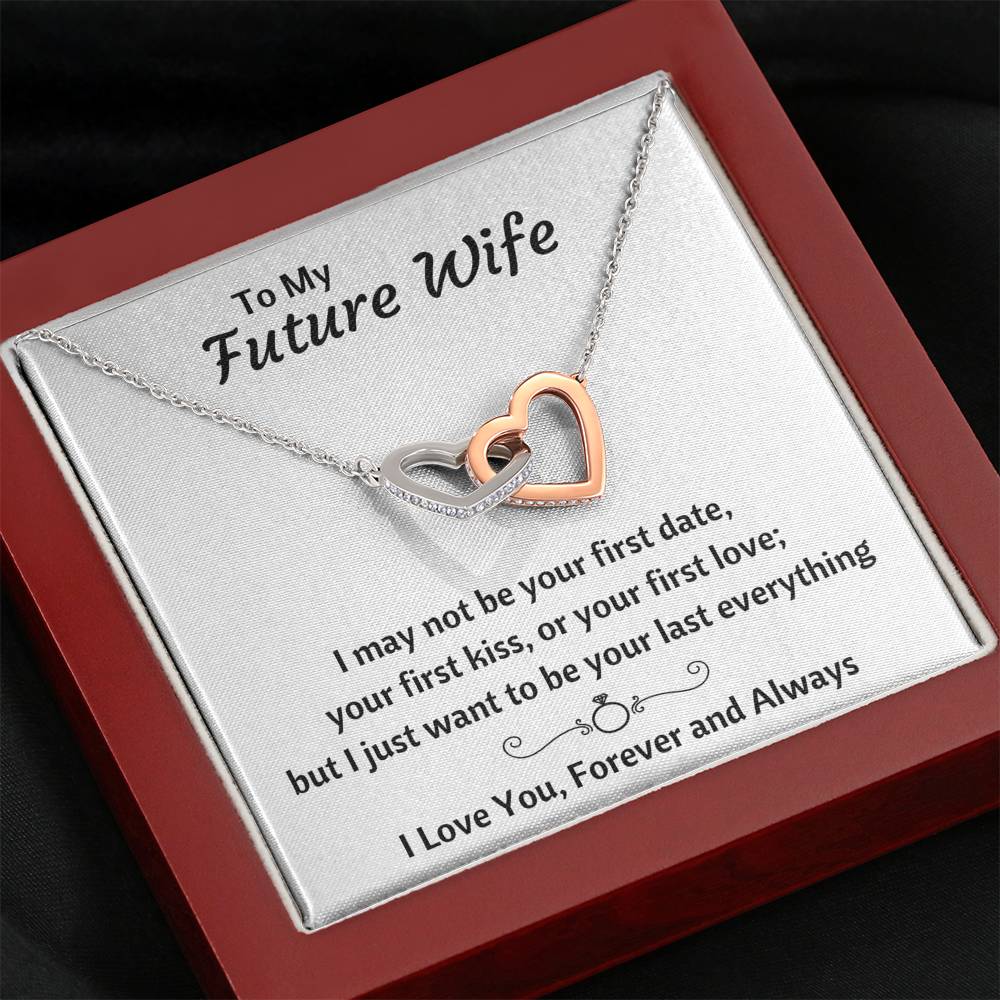 TO MY FUTURE WIFE "LAST EVERYTHING" INTERLOCKING HEARTS NECKLACE GIFT SET - ON CLOUD NINE GIFTS