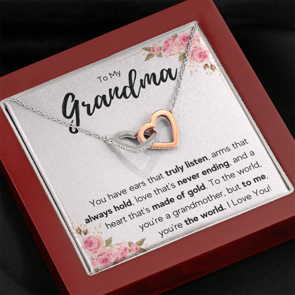 TO MY GRANDMA NEVER ENDING INTERLOCKING NECKLACE GIFT SET - ON CLOUD NINE GIFTS