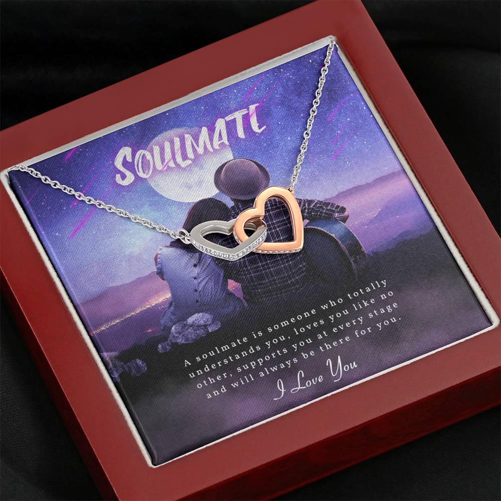 TO MY SOULMATE "SOMEONE-PB" INTERLOCKING HEARTS NECKLACE GIFT SET - ON CLOUD NINE GIFTS