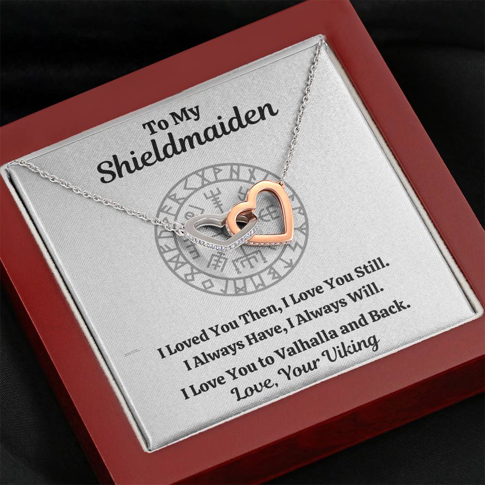 TO MY SHIELDMAIDEN "ALWAYS WILL" INTERLOCKING HEARTS NECKLACE GIFT SET - ON CLOUD NINE GIFTS