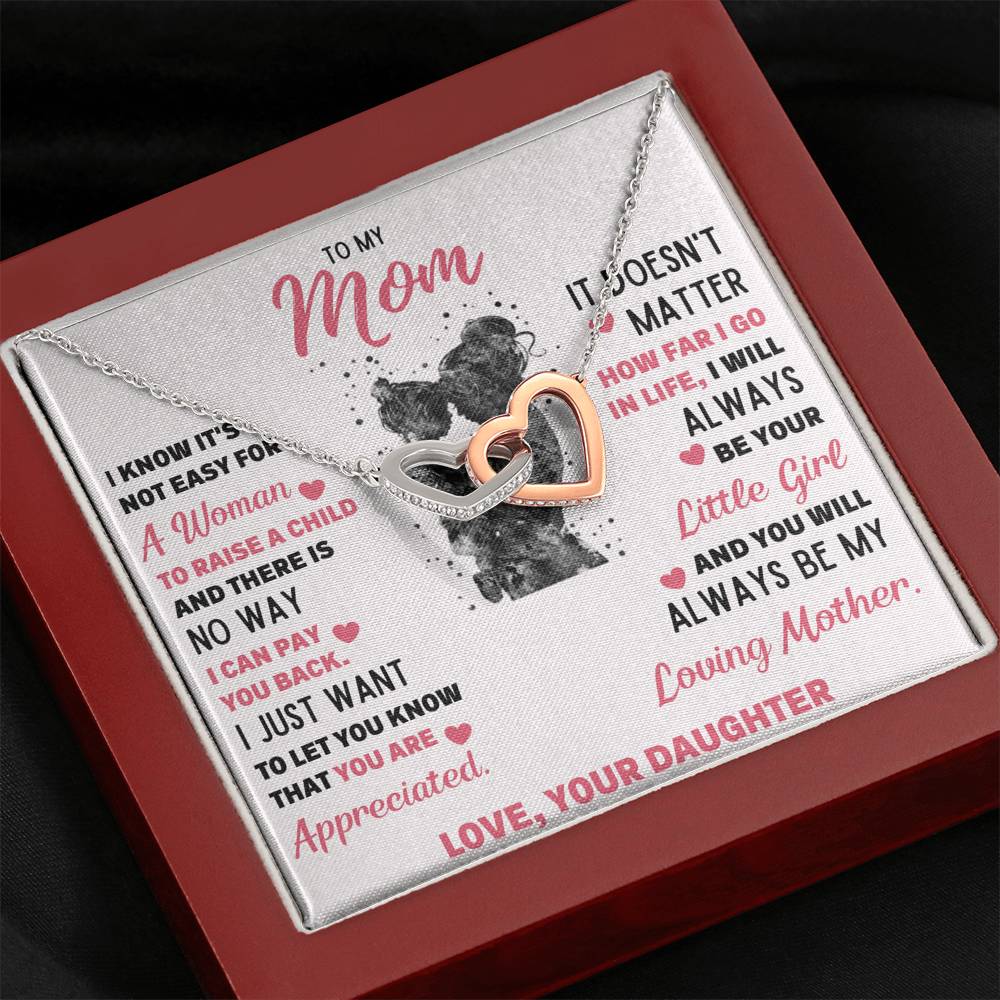 TO MY MOM LITTLE GIRL INTERLOCKING NECKLACE GIFT SET - ON CLOUD NINE GIFTS