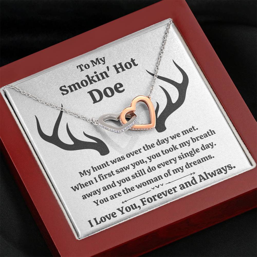 TO MY SMOKIN HOT DOE "DREAMS" INTERLOCKING HEARTS NECKLACE GIFT SET - ON CLOUD NINE GIFTS