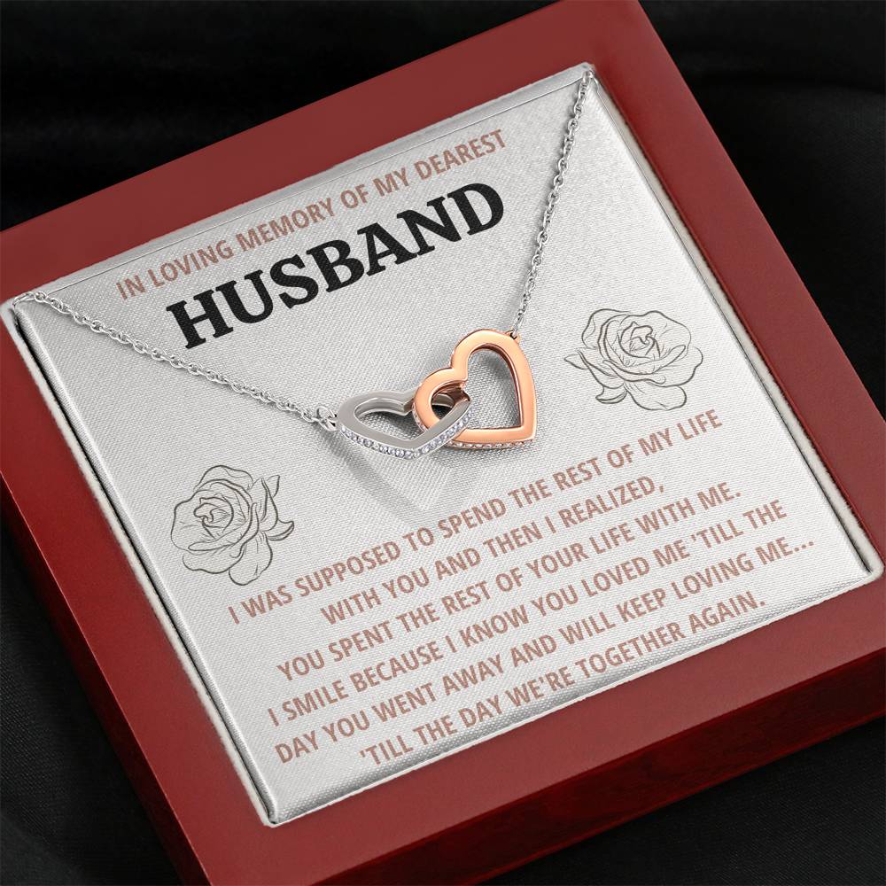 TO MY HUSBAND "LIFE" REMEMBRANCE INTERLOCKING HEARTS NECKLACE GIFT SET - ON CLOUD NINE GIFTS