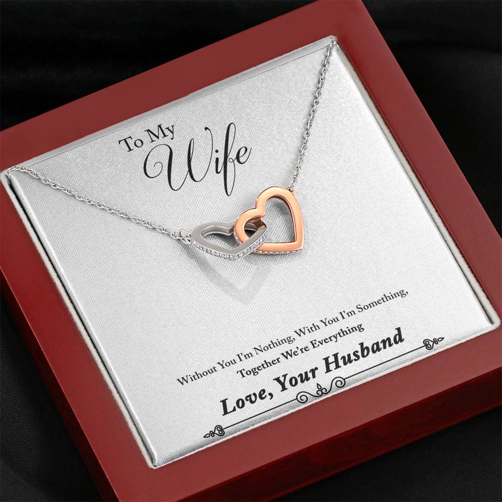 TO MY WIFE "EVERYTHING - SO" INTERLOCKING HEARTS NECKLACE GIFT SET - ON CLOUD NINE GIFTS