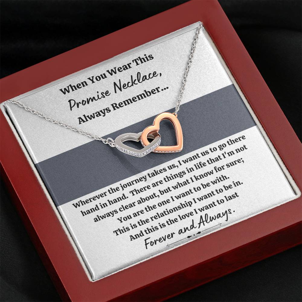 TO MY LOVE "PROMISE NECKLACE - GREY" INTERLOCKING HEARTS NECKLACE GIFT SET - ON CLOUD NINE GIFTS