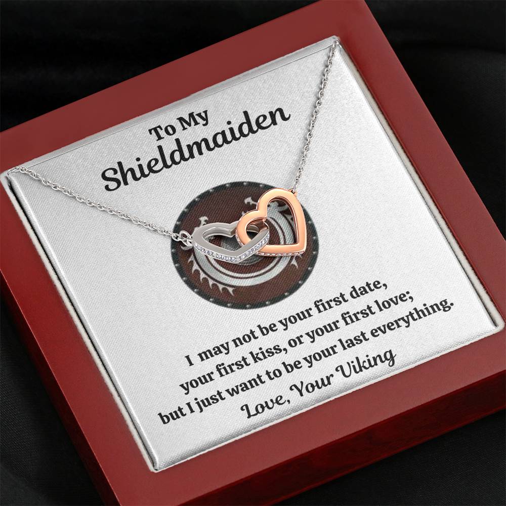 TO MY SHIELDMAIDEN "LAST EVERYTHING - RED" INTERLOCKING HEARTS NECKLACE GIFT SET - ON CLOUD NINE GIFTS