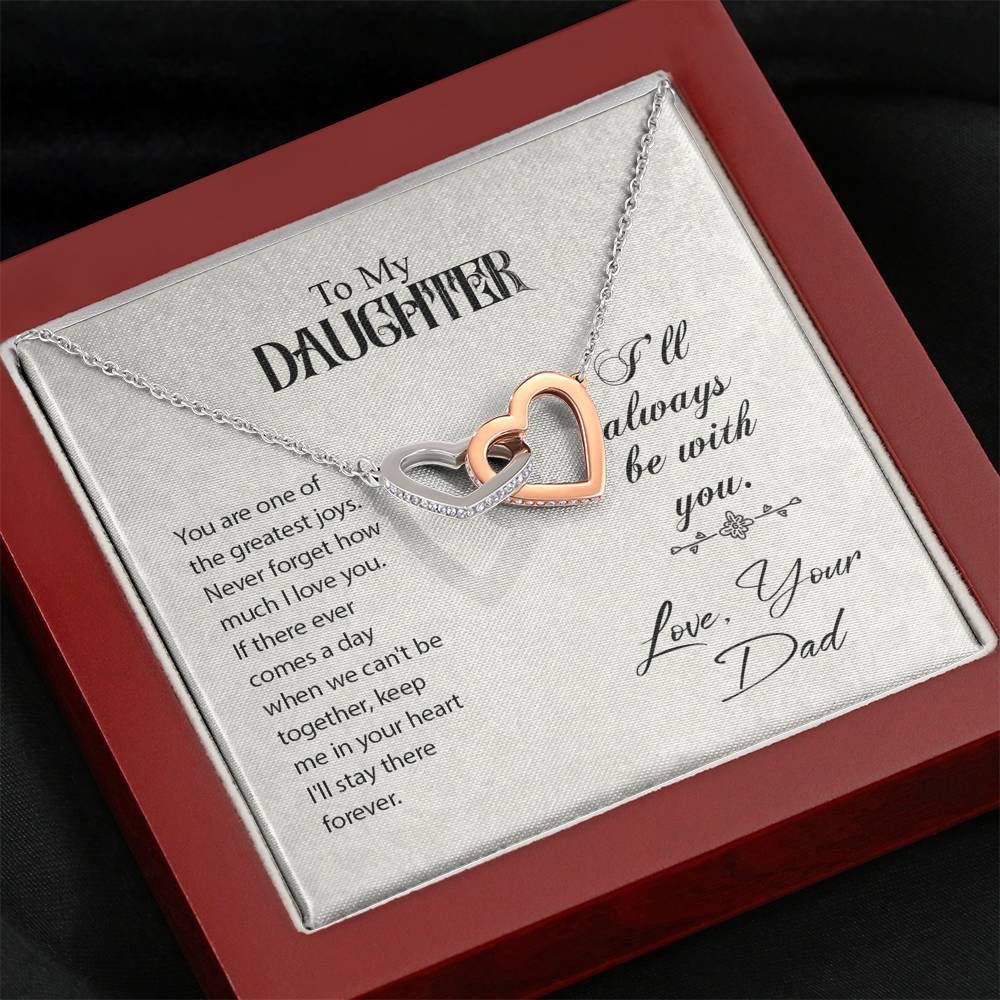 TO MY DAUGHTER "GREATEST JOYS" INTERLOCKING HEARTS NECKLACE GIFT SET - ON CLOUD NINE GIFTS