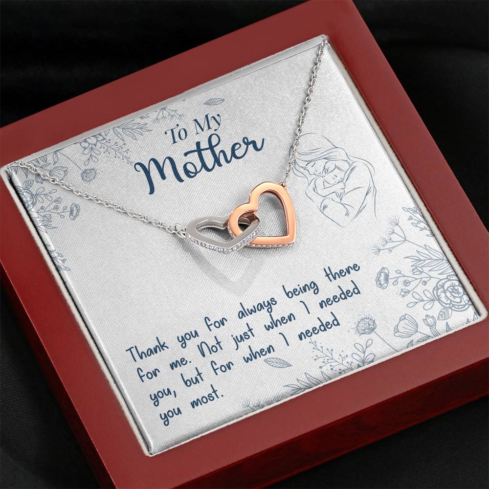 TO MY MOTHER "NEEDED-SO" INTERLOCKING HEARTS NECKLACE GIFT SET - ON CLOUD NINE GIFTS