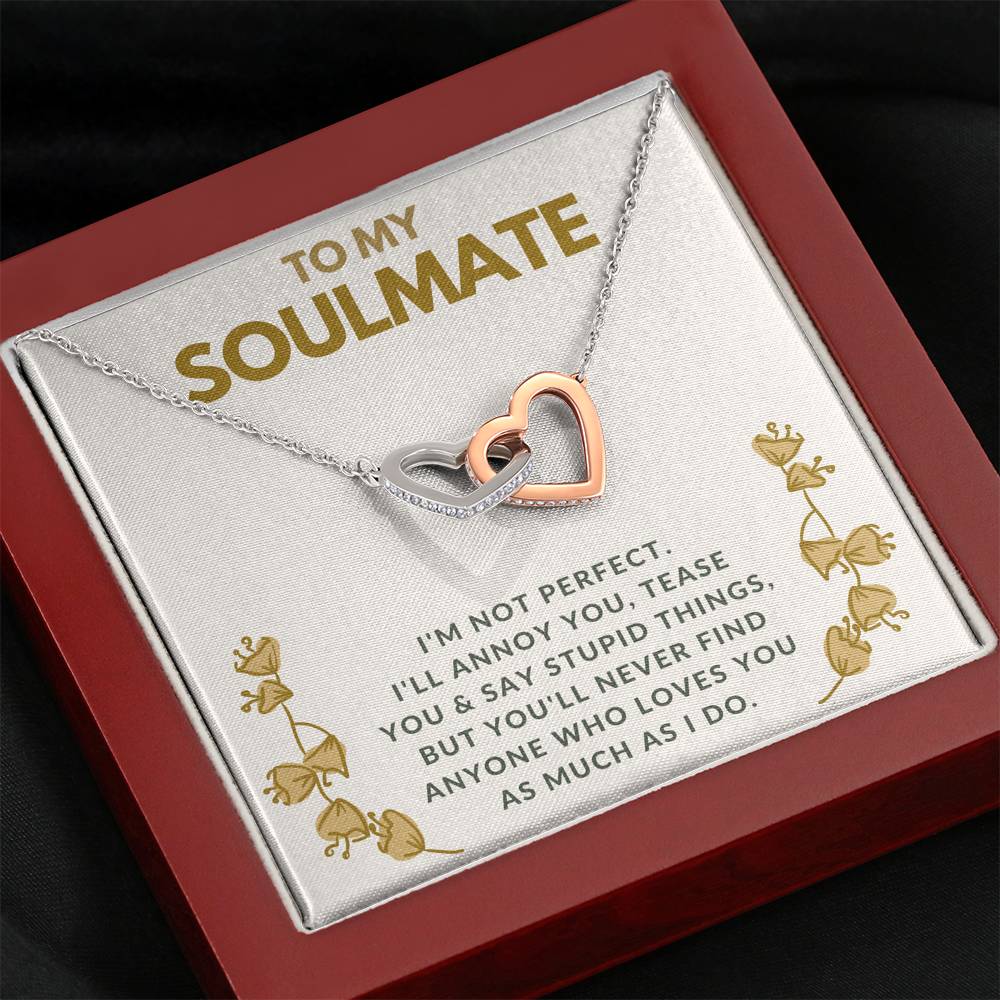 TO MY SOULMATE "TEASE YOU" INTERLOCKING HEARTS NECKLACE GIFT SET - ON CLOUD NINE GIFTS