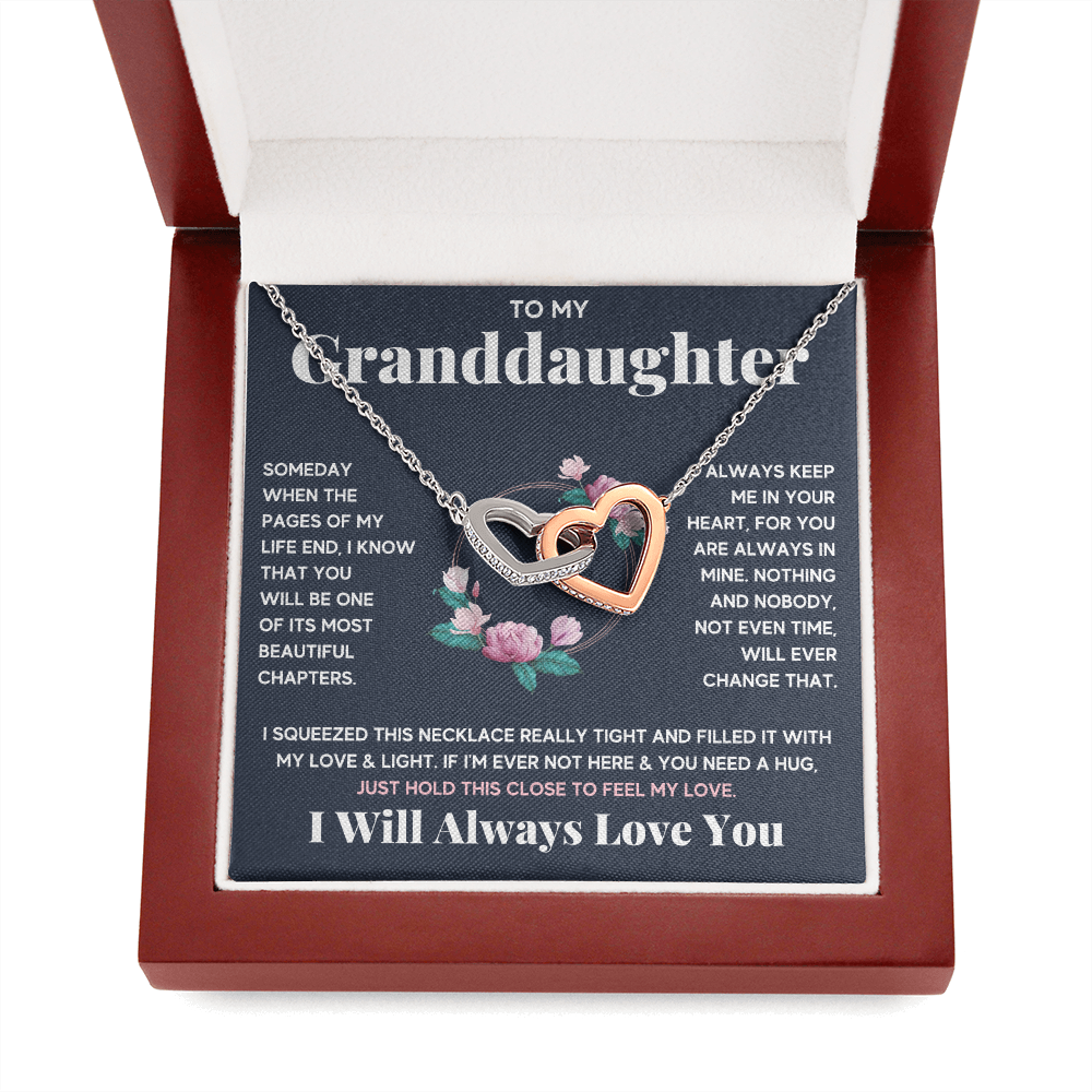 Gifts for adult granddaughter from grandmother and grandpa graduation birthday present Interlocking Necklace with Message Card and Gift Box - ON CLOUD NINE GIFTS