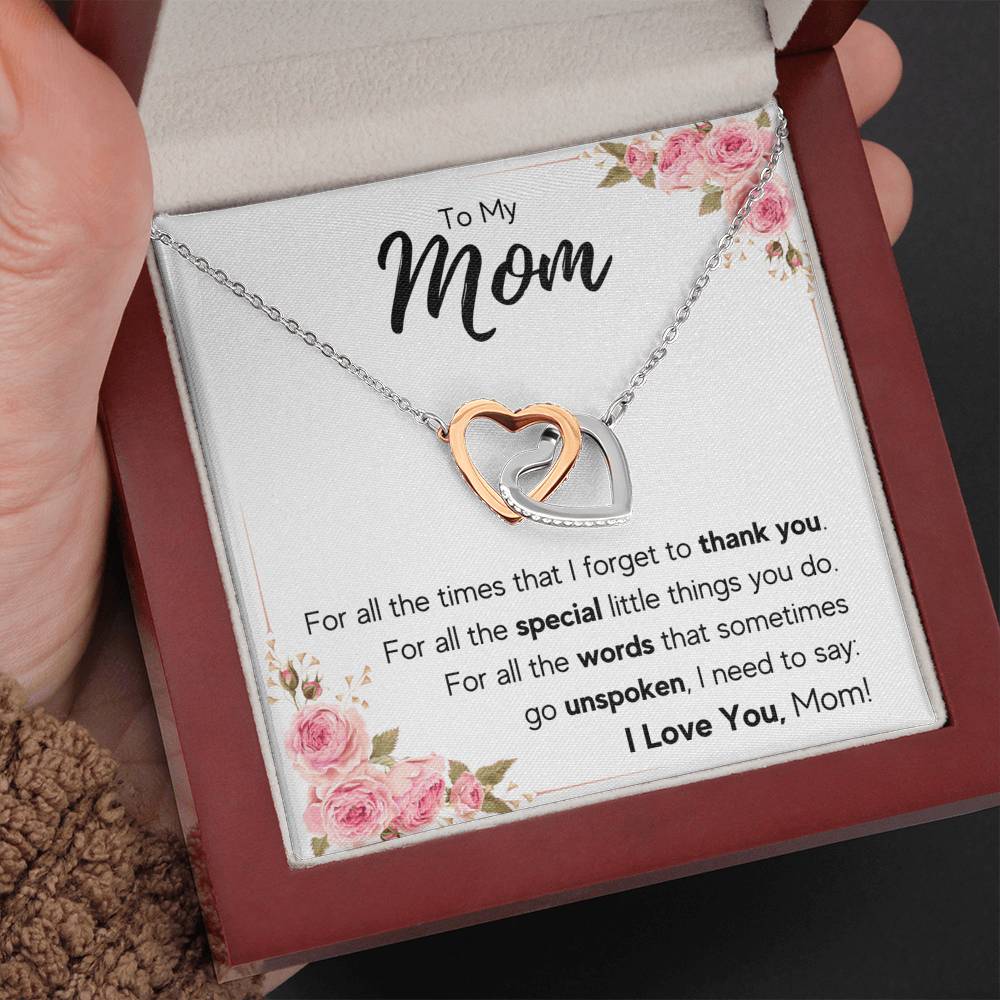 TO MY MOM UNSPOKEN INTERLOCKING NECKLACE GIFT SET - ON CLOUD NINE GIFTS