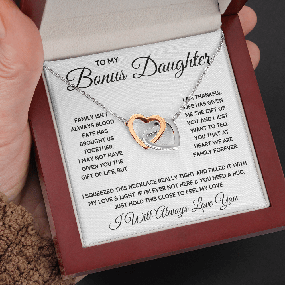 Bonus daughter necklace, stepdaughter gifts from stepdad, step daughter from stepmom, gift for step daughter - ON CLOUD NINE GIFTS