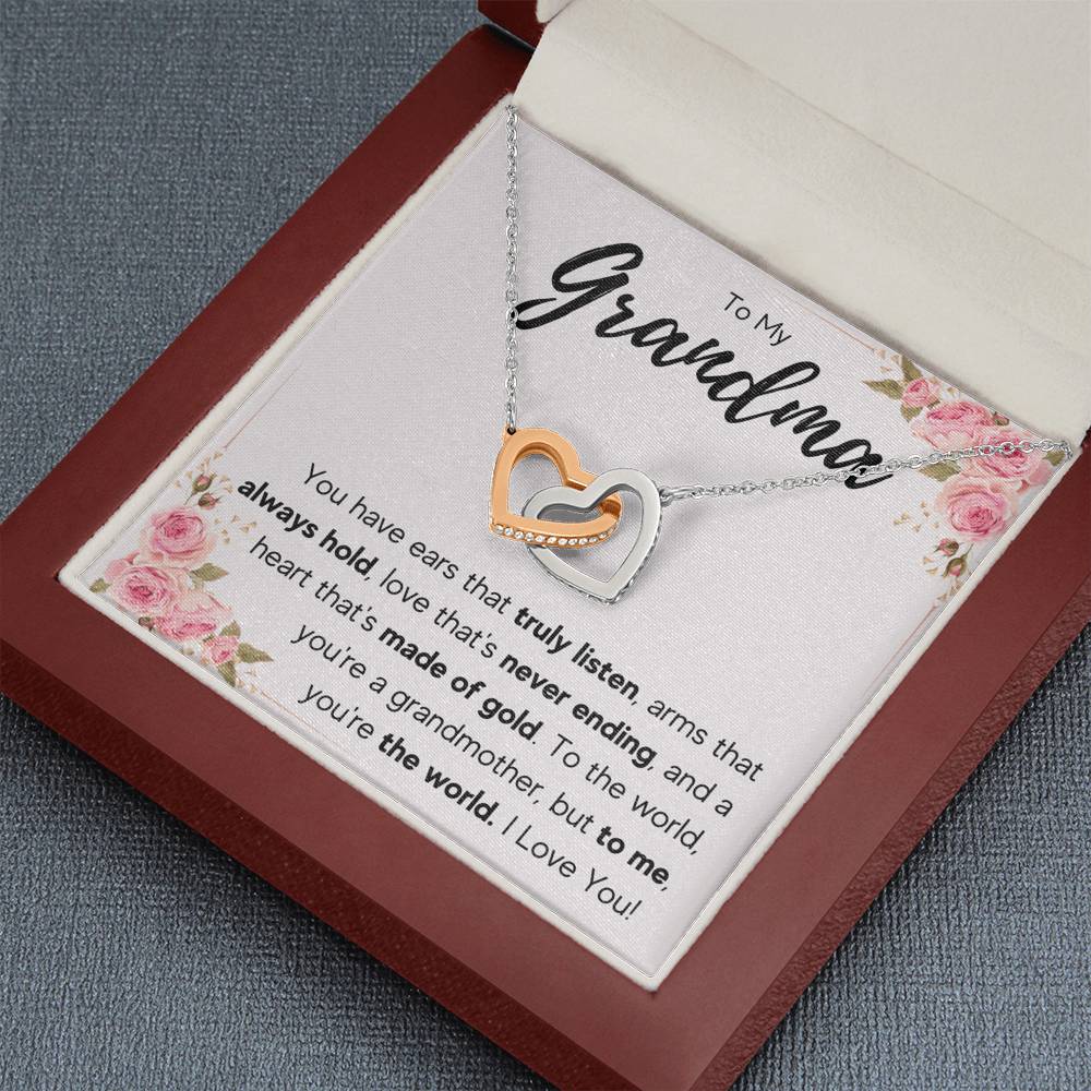 TO MY GRANDMA NEVER ENDING INTERLOCKING NECKLACE GIFT SET - ON CLOUD NINE GIFTS