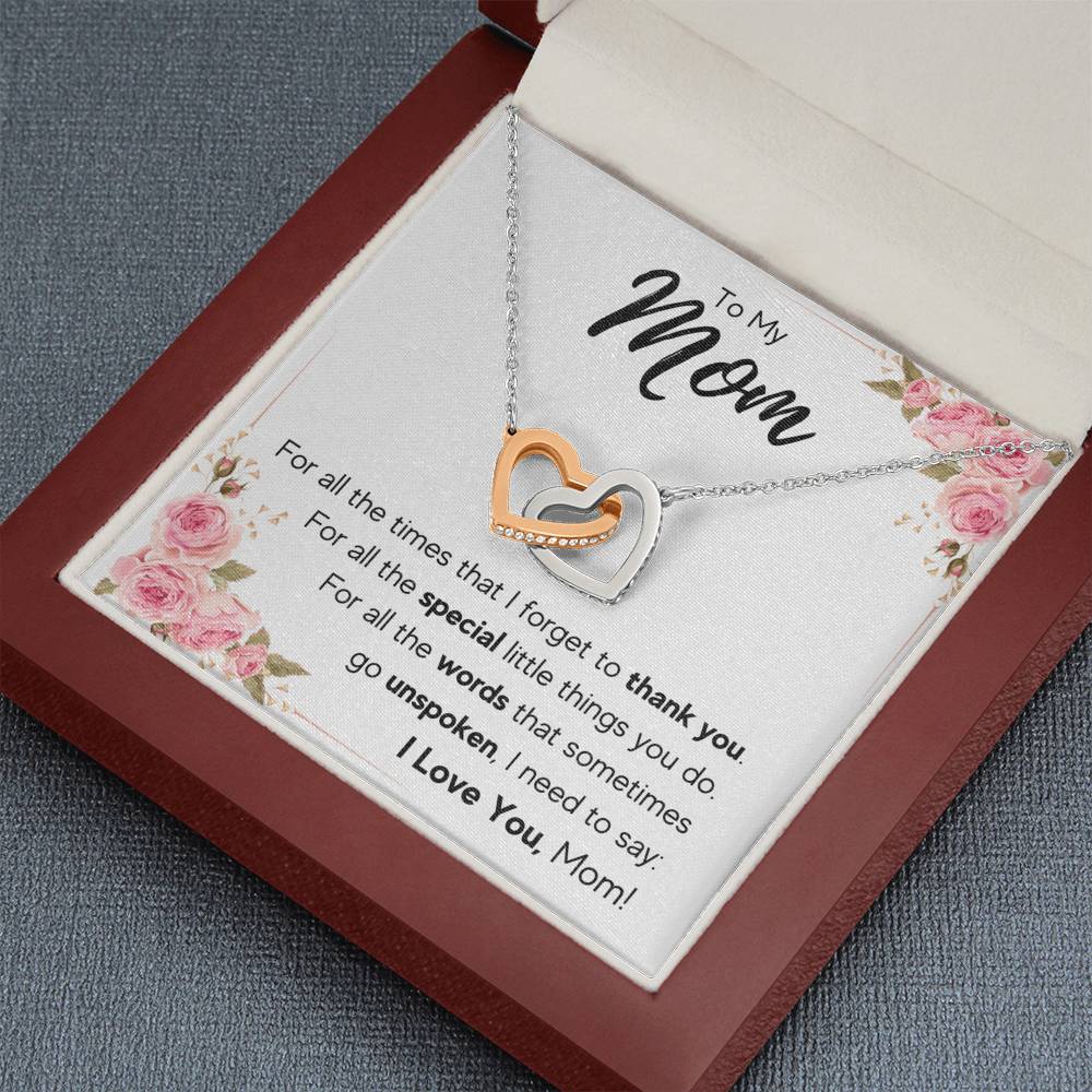 TO MY MOM UNSPOKEN INTERLOCKING NECKLACE GIFT SET - ON CLOUD NINE GIFTS