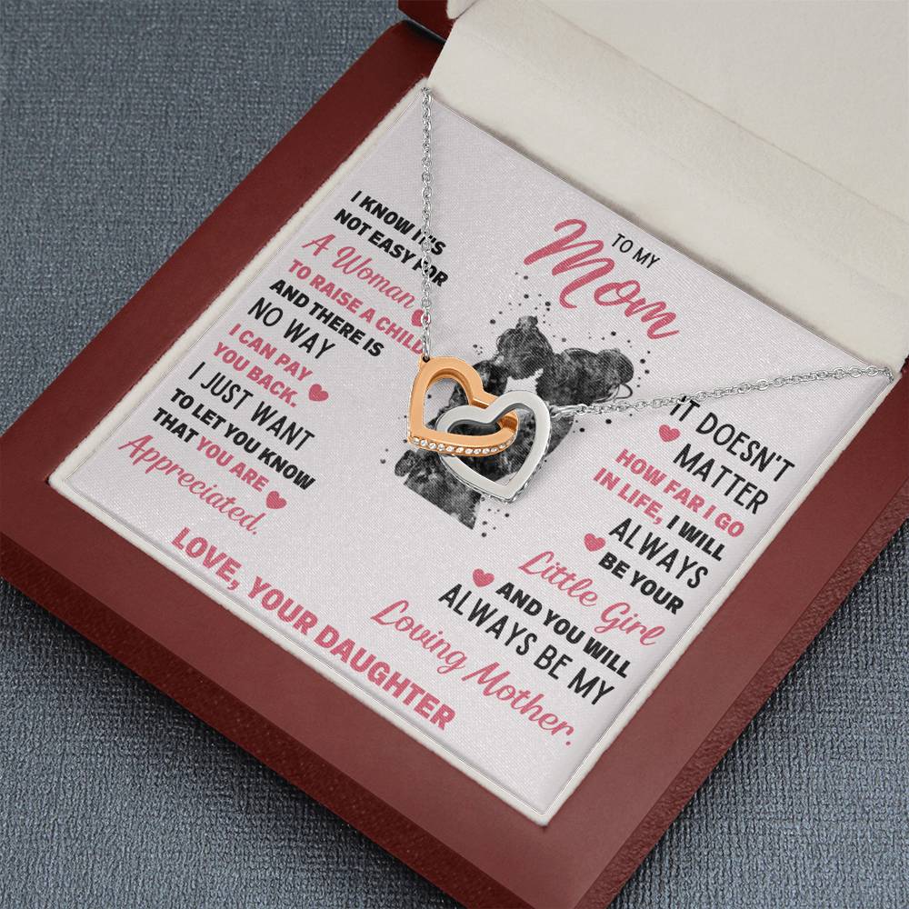 TO MY MOM LITTLE GIRL INTERLOCKING NECKLACE GIFT SET - ON CLOUD NINE GIFTS