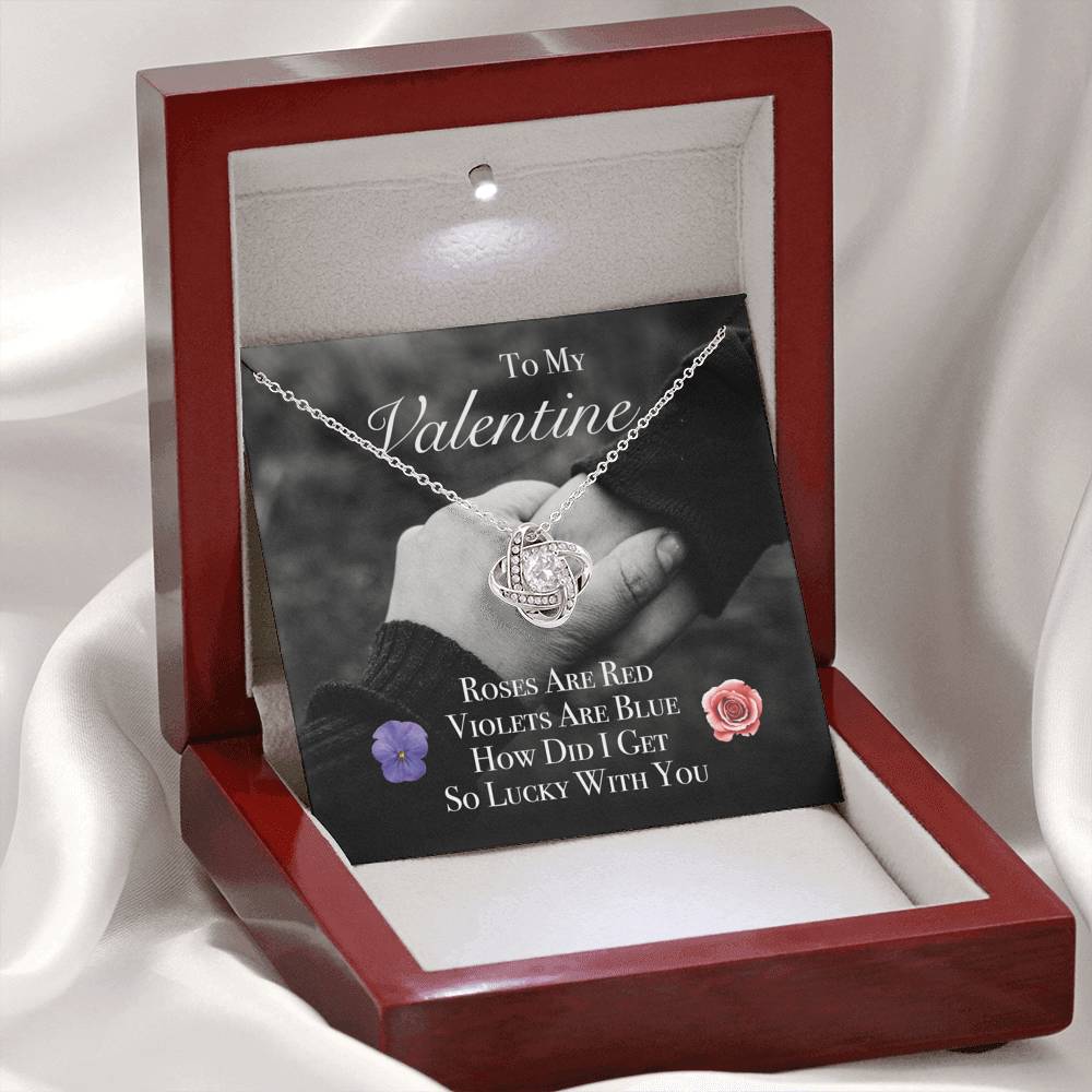 TO MY LOVE "ROSES" LOVE KNOT NECKLACE VALENTINES DAY GIFT SET - ON CLOUD NINE GIFTS