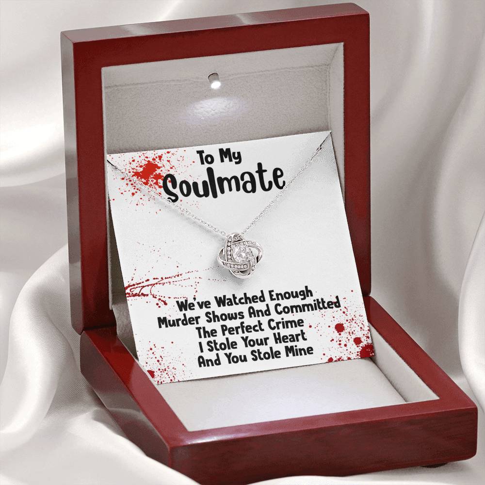 TO MY SOULMATE MURDER SHOWS LOVE KNOT NECKLACE GIFT SET - ON CLOUD NINE GIFTS