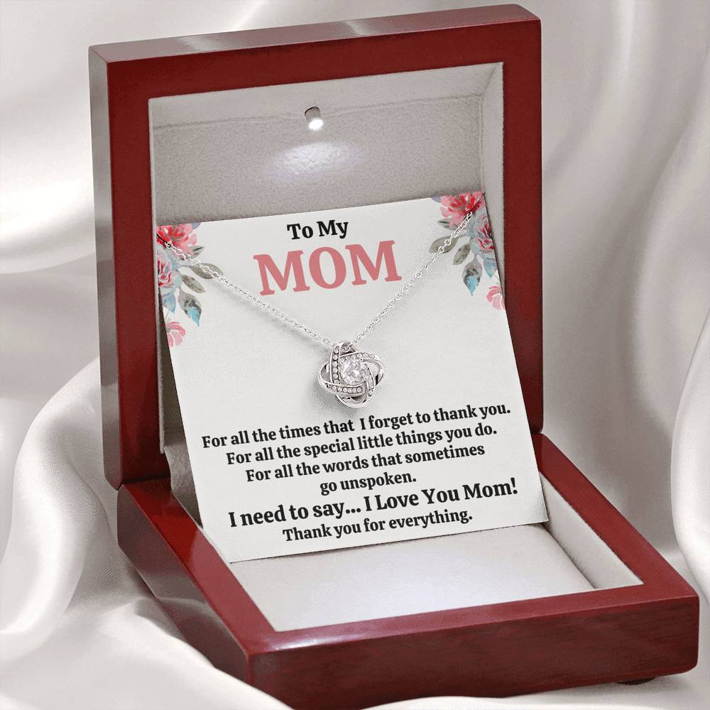 TO MY MOM "FOR ALL" LOVE KNOT NECKLACE GIFT SET - ON CLOUD NINE GIFTS