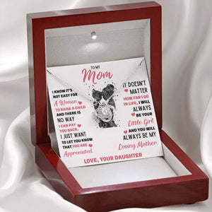 TO MY MOM LITTLE GIRL LOVE KNOT NECKLACE GIFT SET - ON CLOUD NINE GIFTS