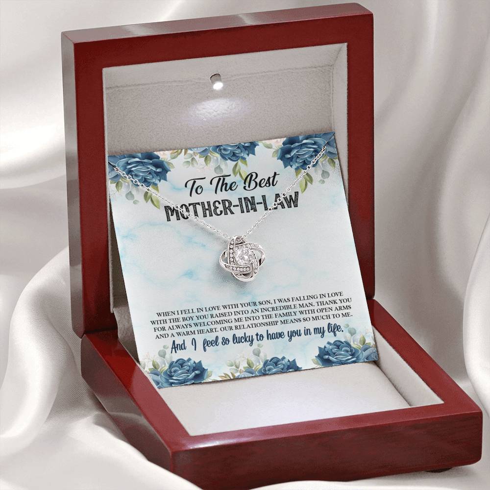 TO MY MOTHER IN LAW "LUCKY-SO" LOVE KNOT NECKLACE GIFT SET - ON CLOUD NINE GIFTS