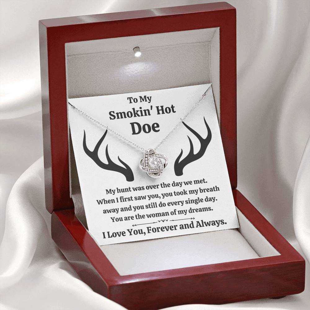 TO MY SMOKIN HOT DOE "DREAMS" LOVE KNOT NECKLACE GIFT SET - ON CLOUD NINE GIFTS