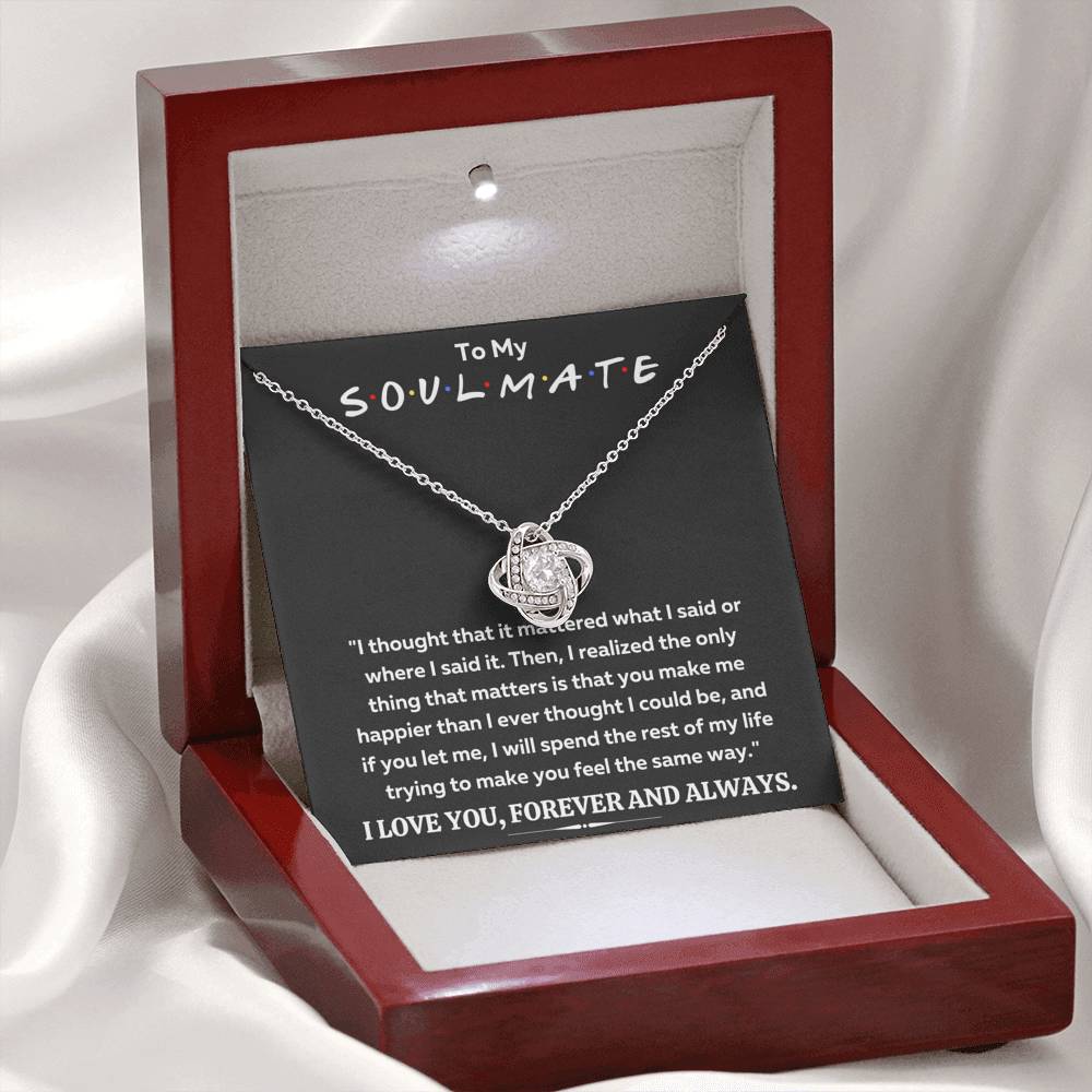 TO MY SOULMATE LOVE KNOT NECKLACE GIFT SET - ON CLOUD NINE GIFTS