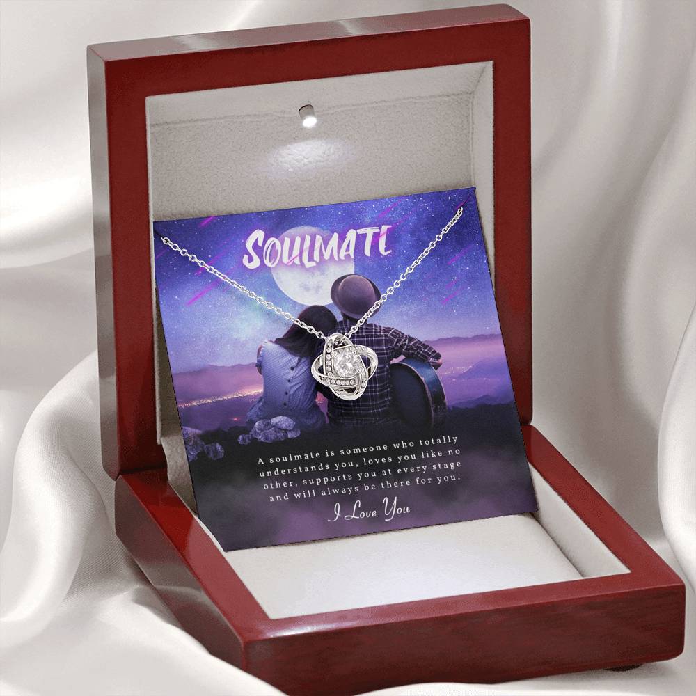TO MY SOULMATE "SOMEONE-PB" LOVE KNOT NECKLACE GIFT SET - ON CLOUD NINE GIFTS
