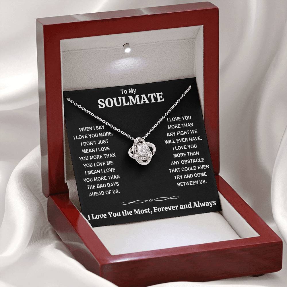 TO MY SOULMATE "THE MOST - DARK" LOVE KNOT NECKLACE GIFT SET - ON CLOUD NINE GIFTS