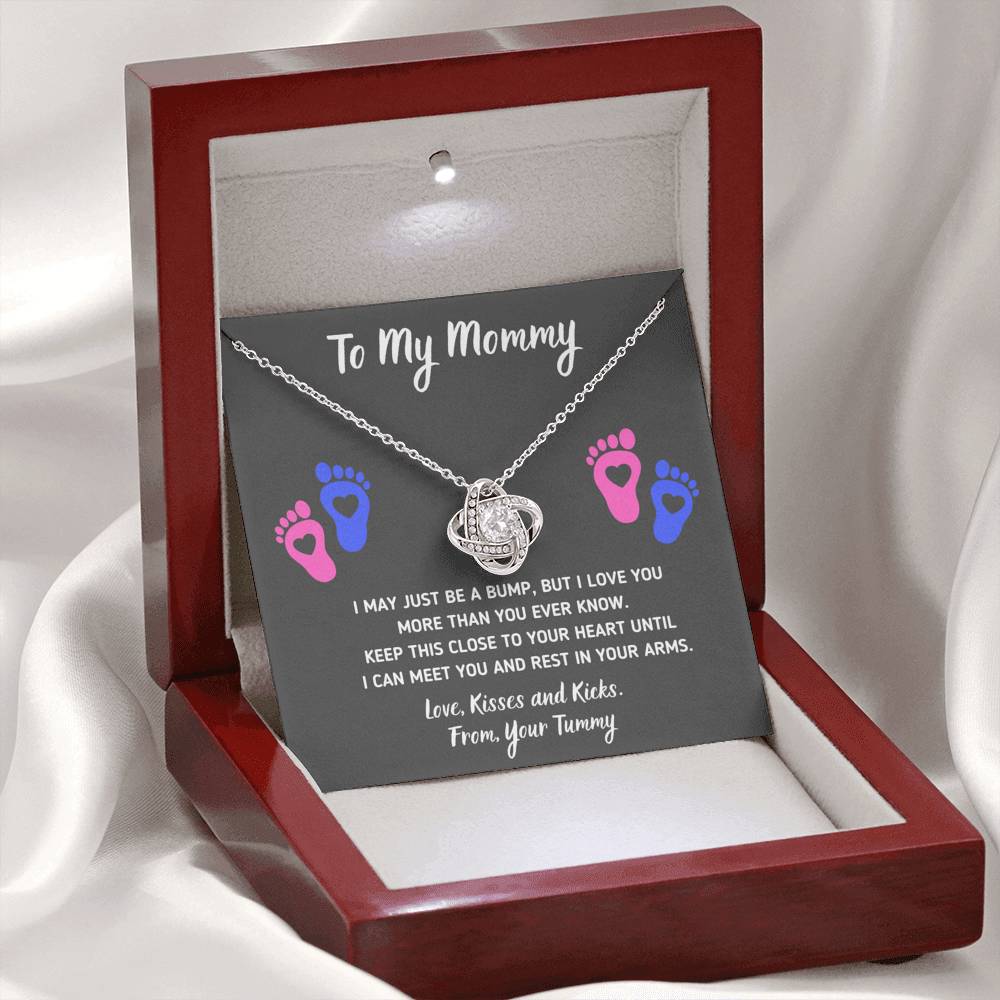 MOMMY HEART-FEET LOVE KNOT NECKLACE GIFT SET - ON CLOUD NINE GIFTS