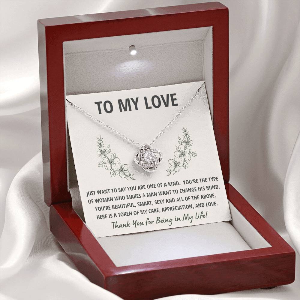 TO MY LOVE "TOKEN" LOVE KNOT NECKLACE GIFT SET - ON CLOUD NINE GIFTS