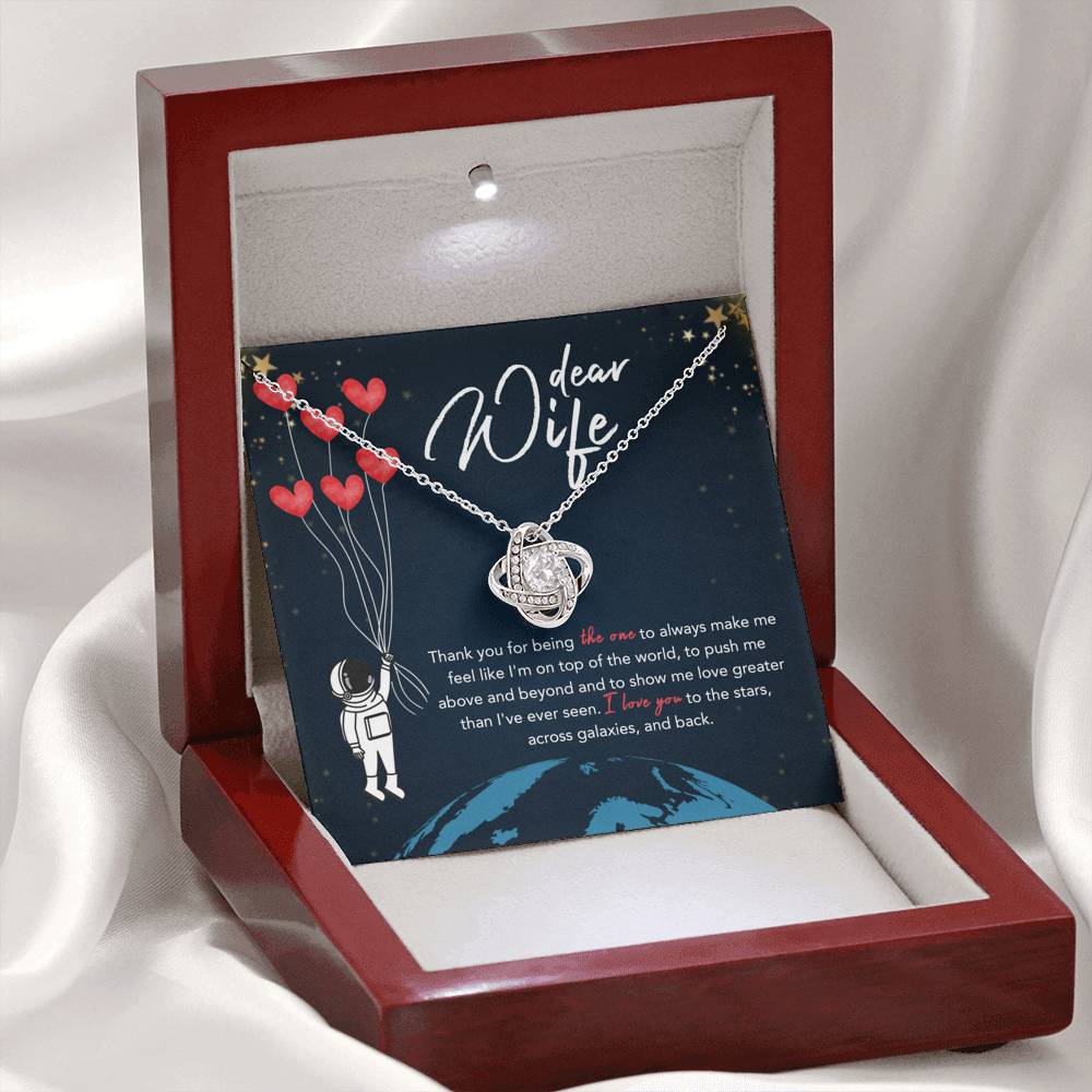 DEAR WIFE "STARS" LOVE KNOT NECKLACE GIFT SET - ON CLOUD NINE GIFTS