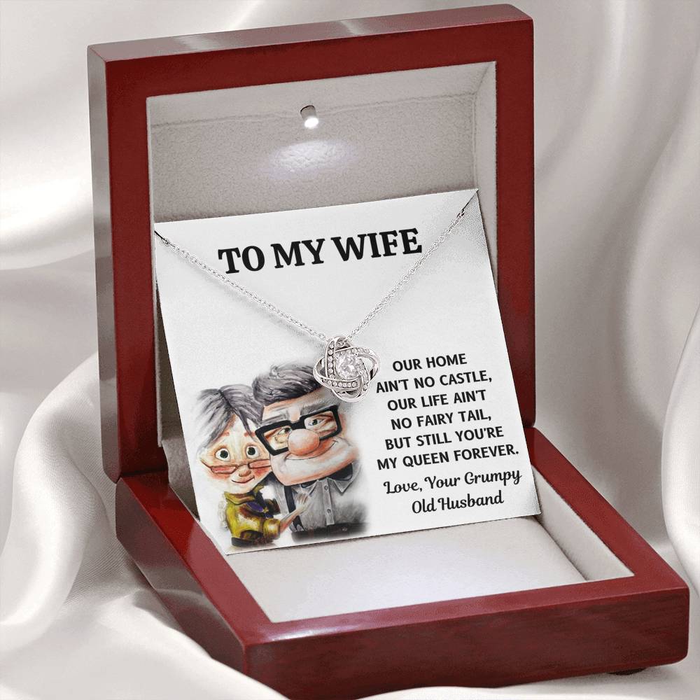 TO MY WIFE "CASTLE - UP" LOVE KNOT NECKLACE GIFT SET - ON CLOUD NINE GIFTS