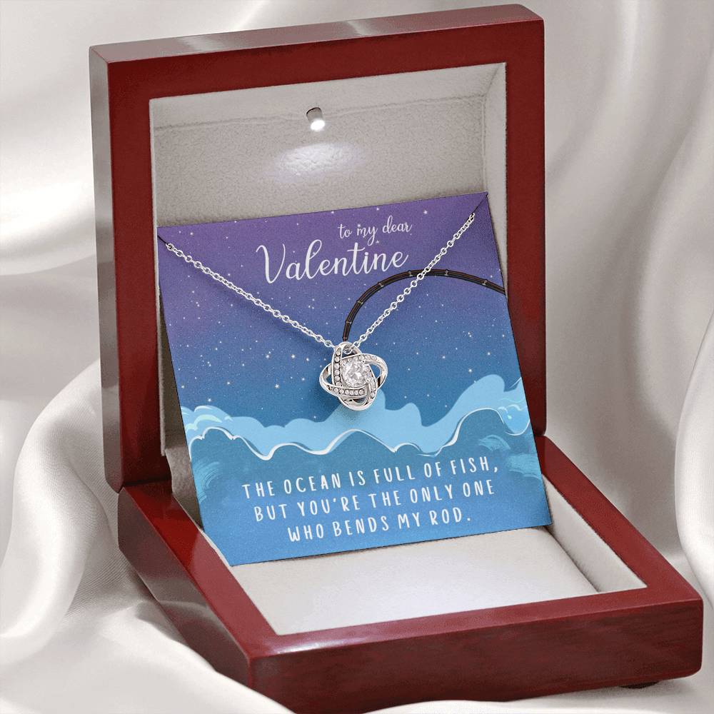 TO MY DEAR VALENTINE "FISH" LOVE KNOT NECKLACE VALENTINES DAY GIFT SET - ON CLOUD NINE GIFTS