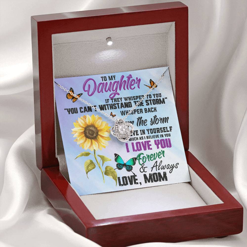 TO MY DAUGHTER "WHISPER" LOVE KNOT NECKLACE GIFT SET - ON CLOUD NINE GIFTS