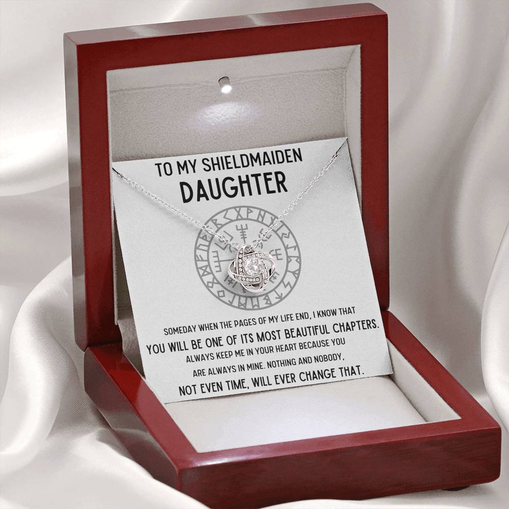 TO MY SHIELDMAIDEN DAUGHTER "CHAPTERS" LOVE KNOT NECKLACE GIFT SET - ON CLOUD NINE GIFTS