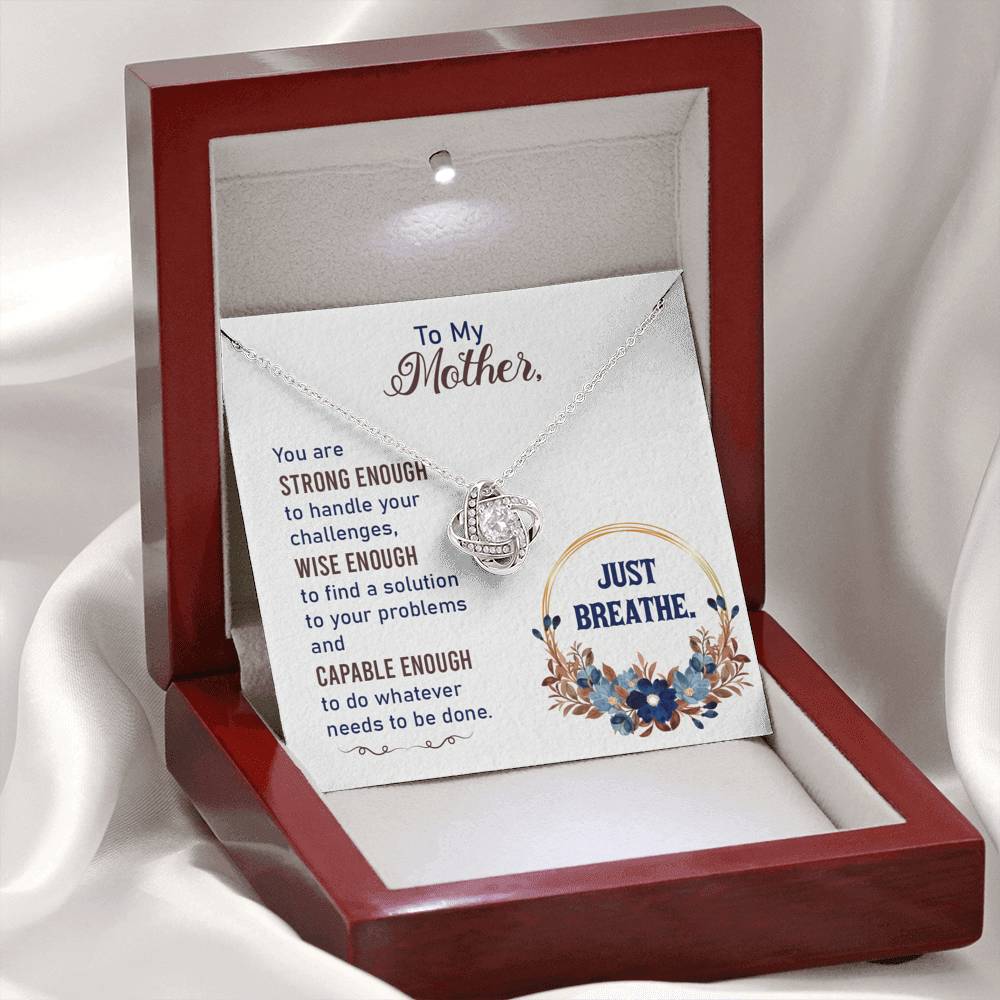 TO MY MOTHER "BREATHE-SO" LOVE KNOT NECKLACE GIFT SET - ON CLOUD NINE GIFTS