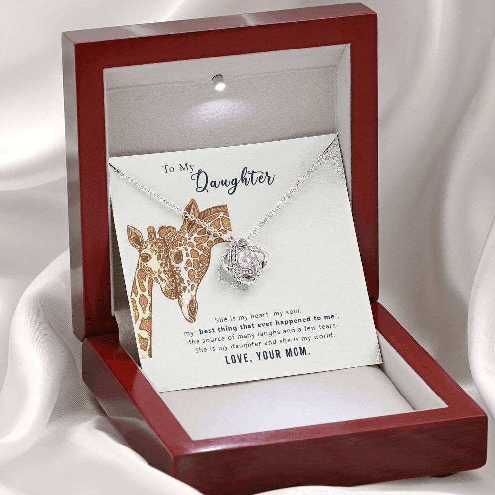 TO MY DAUGHTER "MY WORLD" LOVE KNOT NECKLACE GIFT SET - ON CLOUD NINE GIFTS