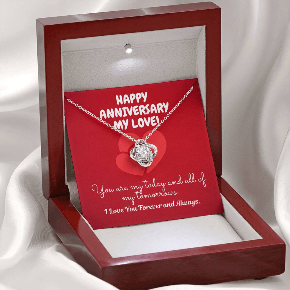 TO MY LOVE "TOMORROW" LOVE KNOT NECKLACE ANNIVERSARY GIFT SET - ON CLOUD NINE GIFTS