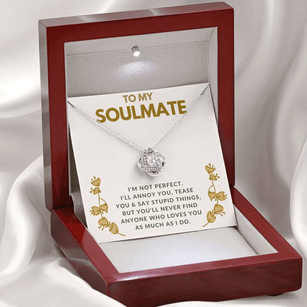 TO MY SOULMATE "TEASE YOU" LOVE KNOT NECKLACE GIFT SET - ON CLOUD NINE GIFTS