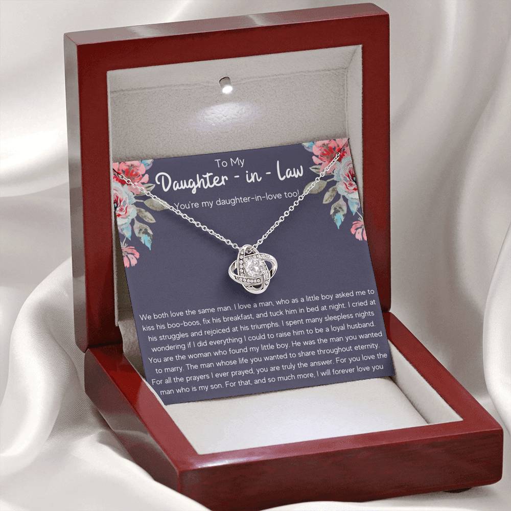 TO MY DAUGHTER IN LAW DAUGHTER IN LOVE LOVE KNOT NECKLACE GIFT SET - ON CLOUD NINE GIFTS